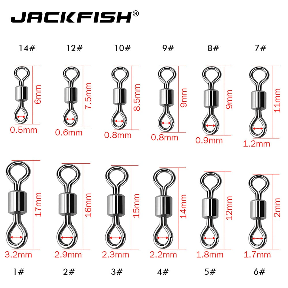 JACKFISH swivels fishing Connector pin bearing swivel solid rings