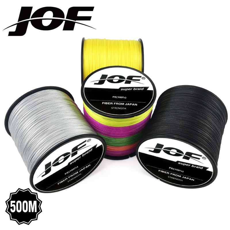 JOF 300M 500M 1000M 8 Strands 4 Strands 18-88LB PE Braided Fishing Wire Multifilament Super Strong