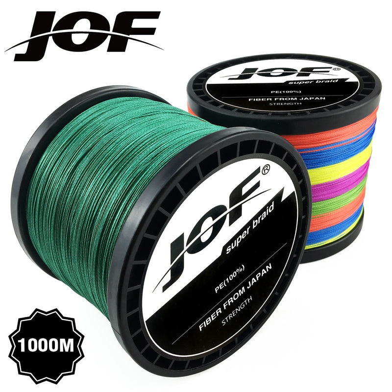 JOF 300M 500M 1000M 8 Strands 4 Strands 18-88LB PE Braided Fishing Wire Multifilament Super Strong