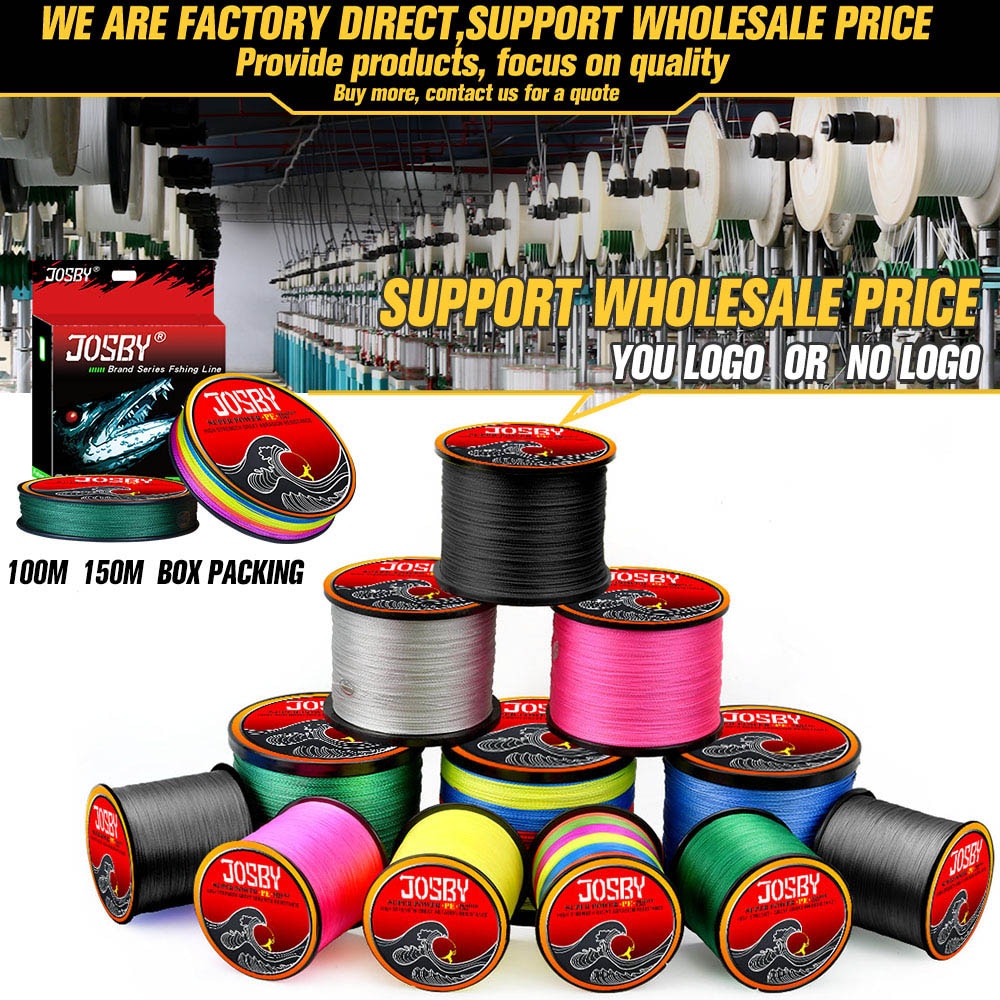 JOSBY 4 Braid Fishing line 10-120LB 150M 300M 500M 1000M 4 Strands Braid Fishing line