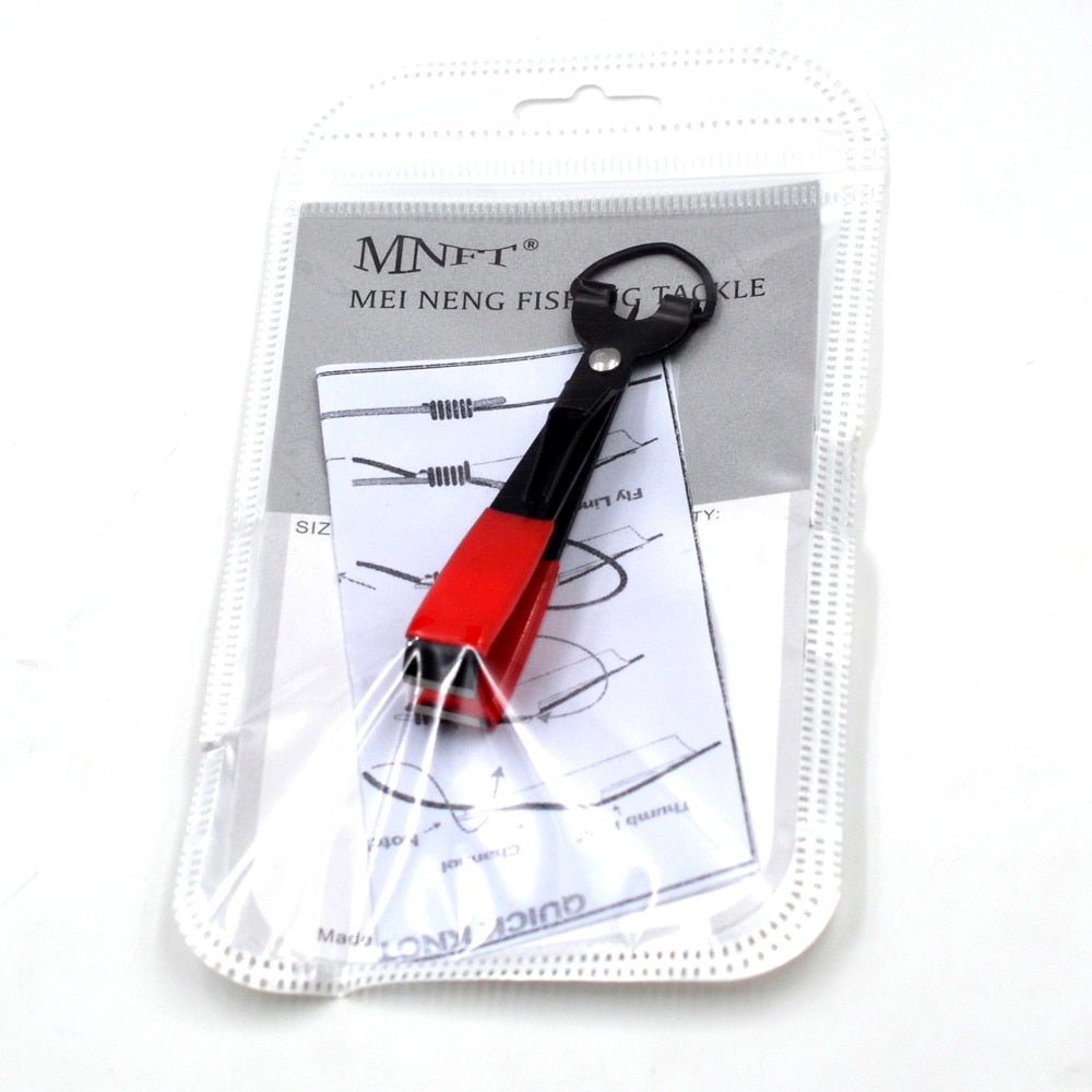 MNFT 1Pcs Fly Fishing Quick Knot Tool Pro Fast Hook Nail Knotter Lines Clipper Hook Eye Cleaner with Zinger Retractor