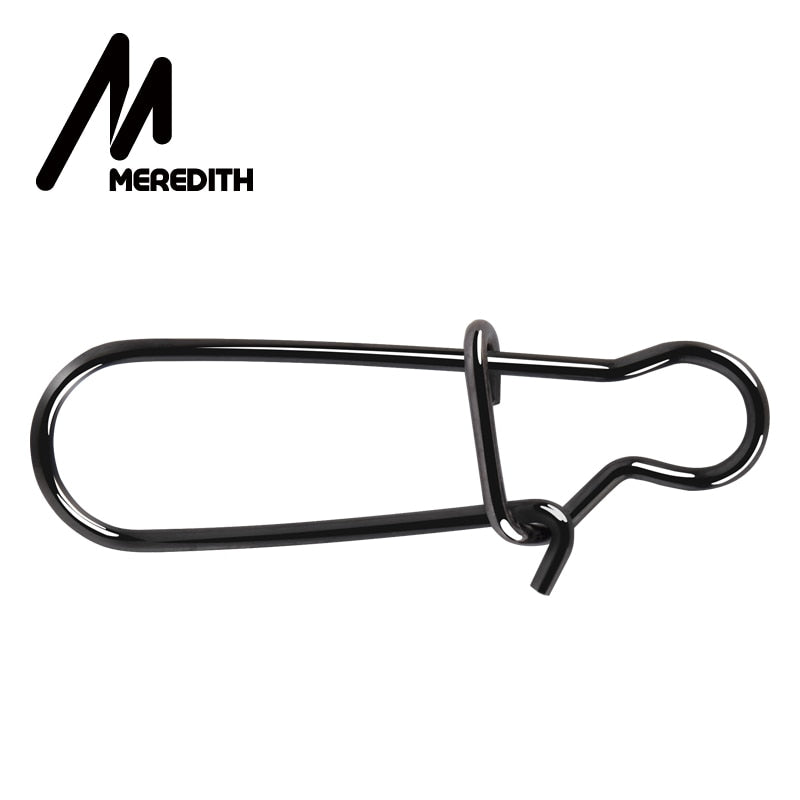 Meredith 50pcs Stainless Steel Fishing Connector Fast Clip Lock Snap Swivel Solid Rings Safety Snaps Fishing Hook Tool Snap