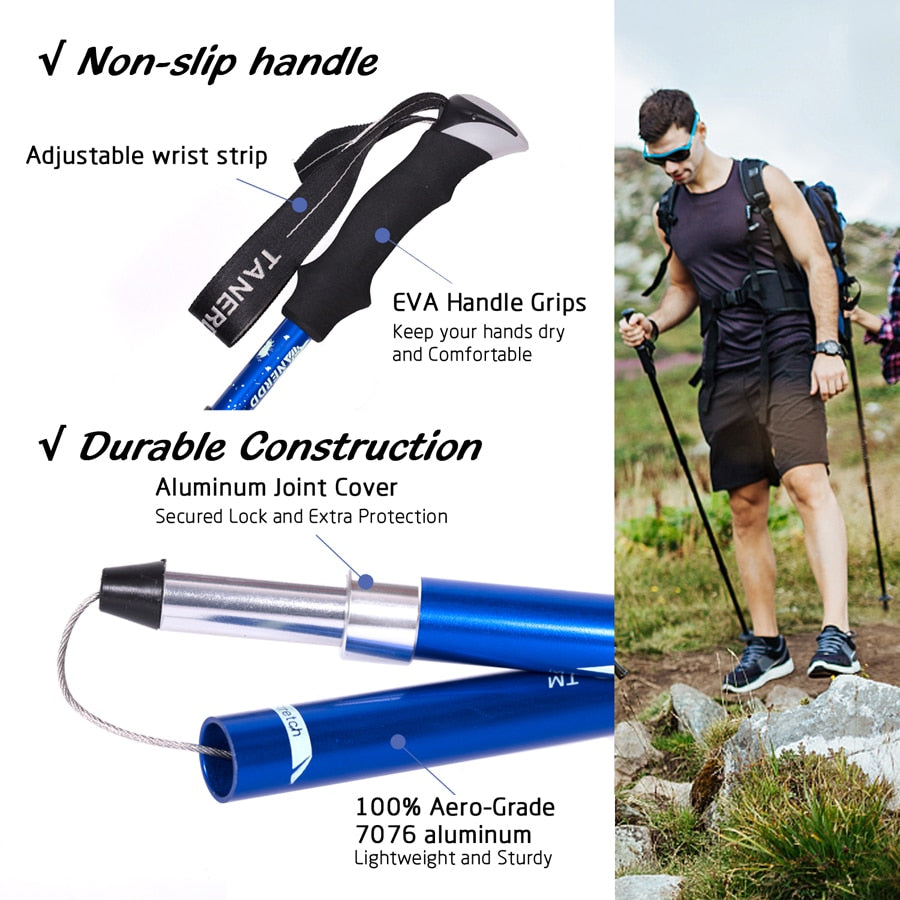 Multifunction Walking Stick Trekking Poles Telescopic Fold Crutches Hiking Stick Crutch Elderly