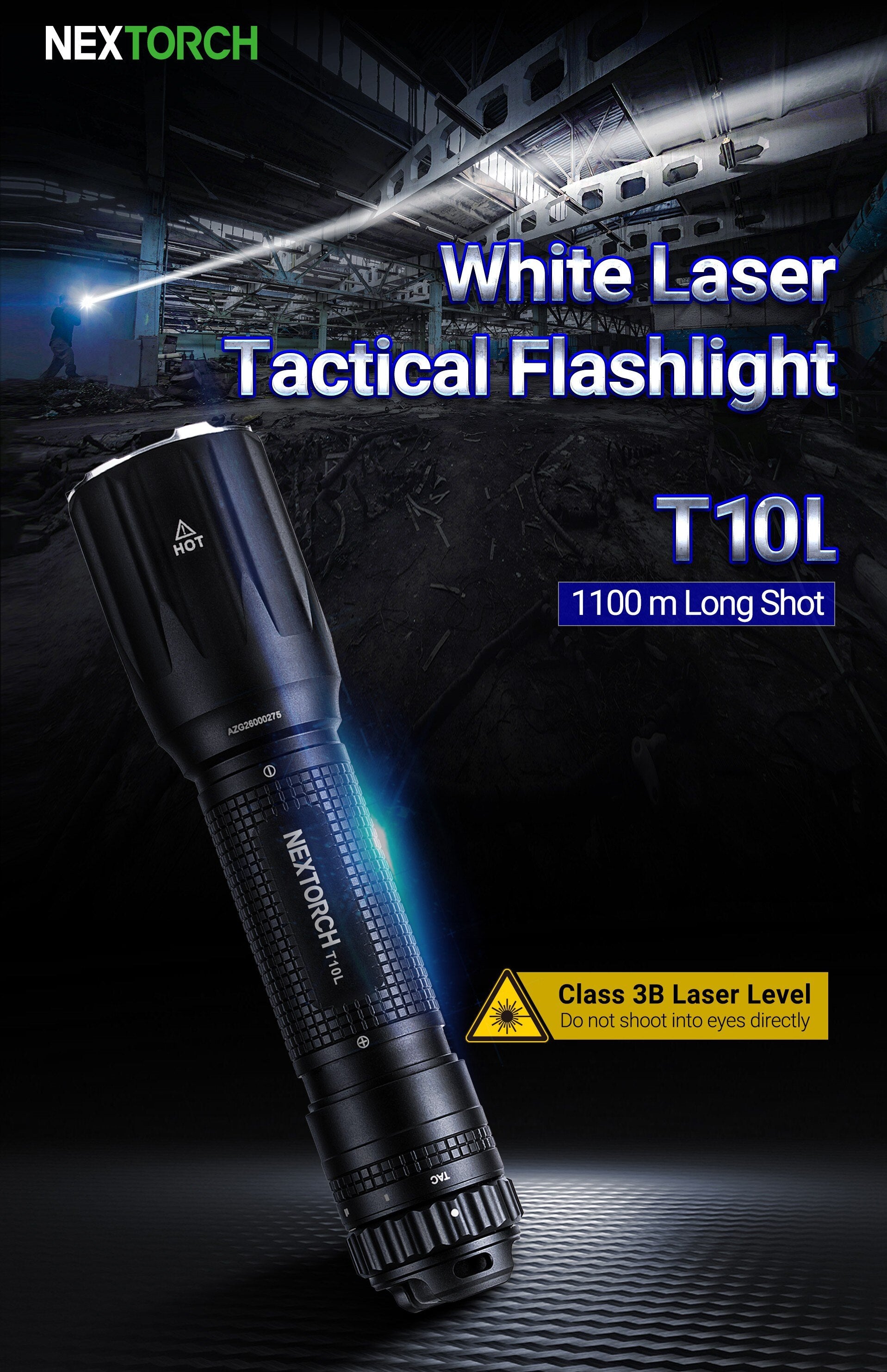 500 Lumens 1100-meter Long-shot USB Direct Charge White Light Flashlight T10L