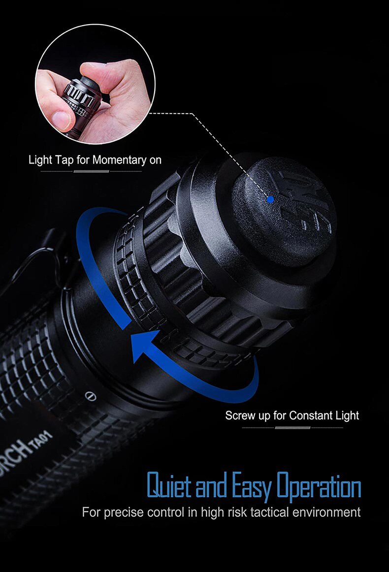 High Performance Tactical Flashlight 500 Lumens TA01