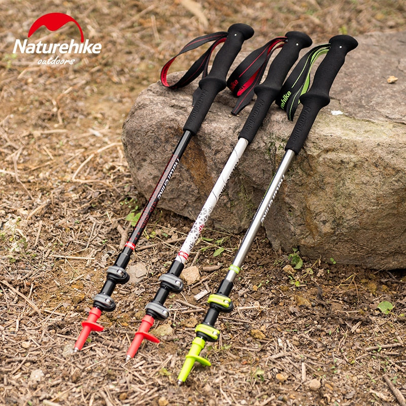 Naturehike Carbon Fiber + Aluminum Alloy Walking Stick Pole Lightweight Camping Trekking Pole Hiking