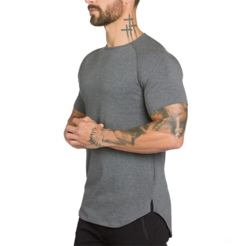 Men's Tight-Fitting Fitness Sports Running Training Short-Sleeved T-Shirt –  buy the best products in the Coolbe online store