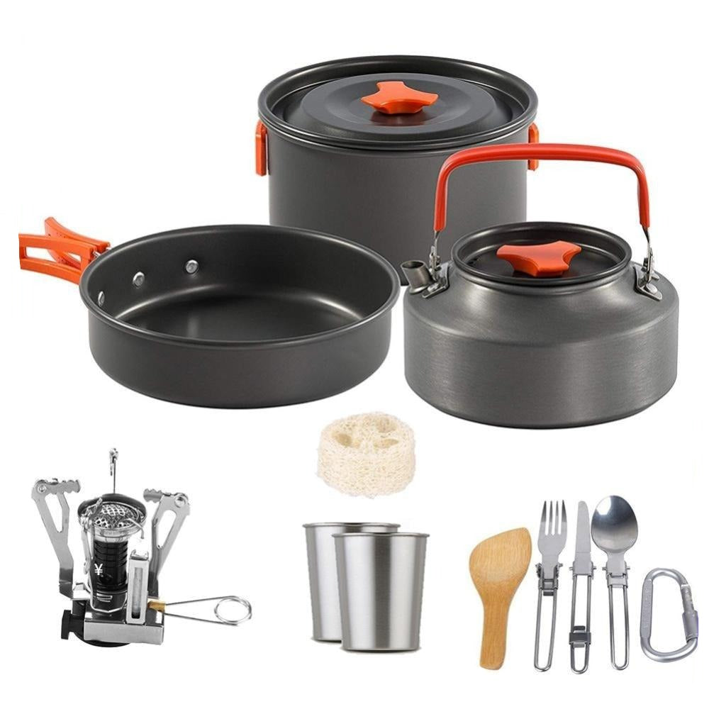 Picnic Camping Cookware Ultra-Light Portable Outdoor Water Kettle Pan Pot Aluminum Cooking Kits