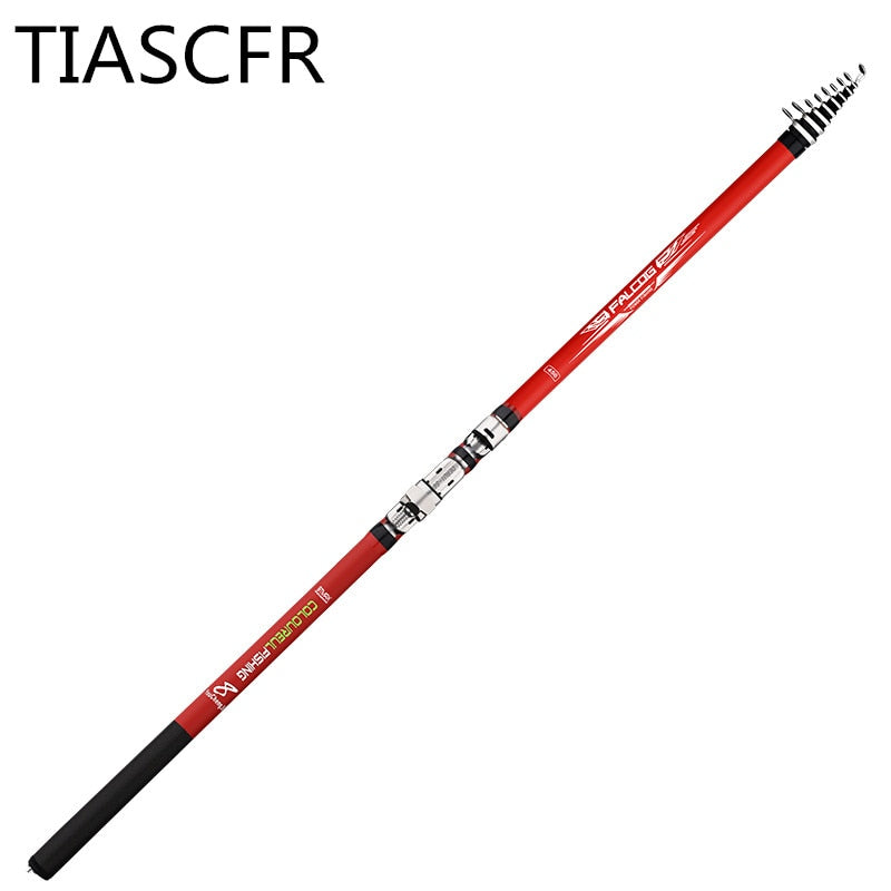 Portable rotary fishing 3.6M4.5M5.4M6.3M fishing rod tough carbon fiber M power telescopic travel sea boat rock fishing rod