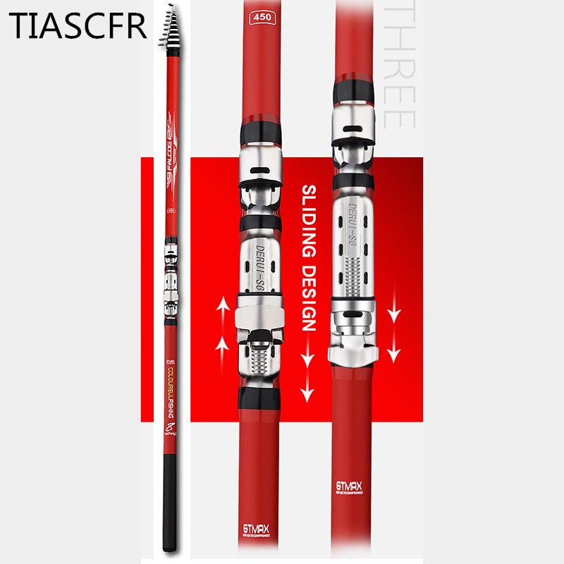 Portable rotary fishing 3.6M4.5M5.4M6.3M fishing rod tough carbon fiber M power telescopic travel sea boat rock fishing rod