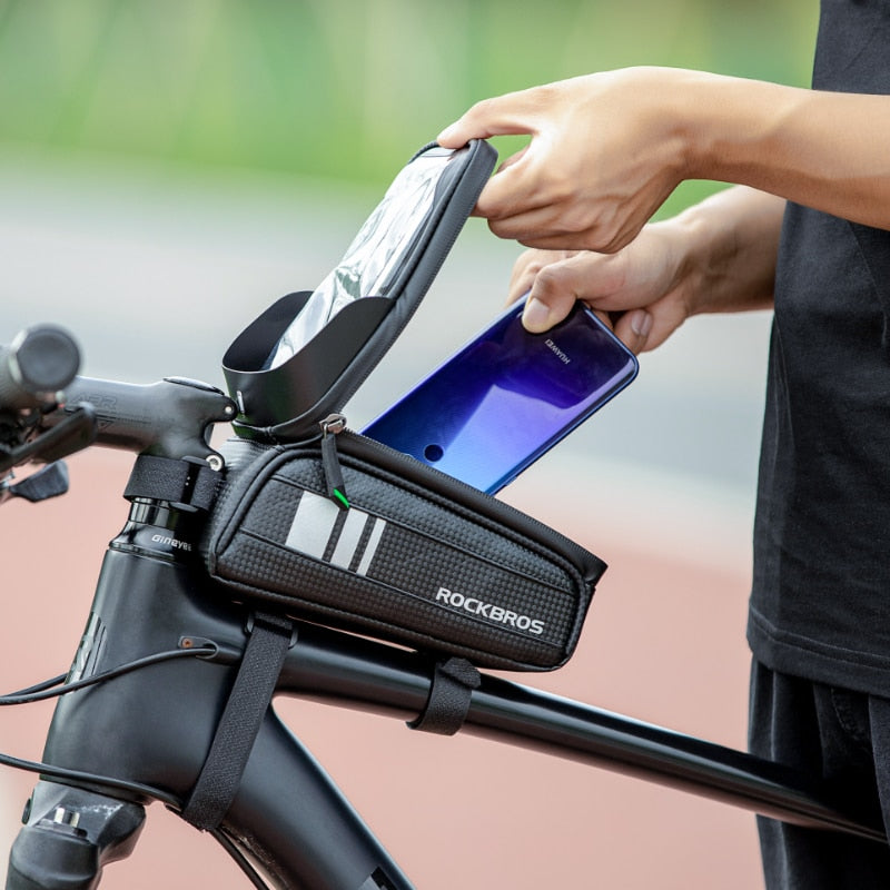 Bicycle Bag Waterproof Touch Screen Cycling Bag Top Front Tube Frame MTB Road Bike Bag 6.0 Phone Case Bike Accessories