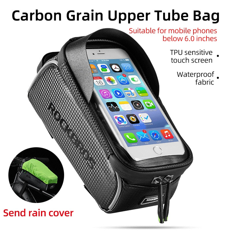 Bicycle Bag Waterproof Touch Screen Cycling Bag Top Front Tube Frame MTB Road Bike Bag 6.0 Phone Case Bike Accessories