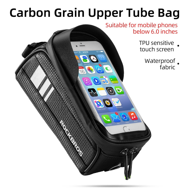 Bicycle Bag Waterproof Touch Screen Cycling Bag Top Front Tube Frame MTB Road Bike Bag 6.0 Phone Case Bike Accessories