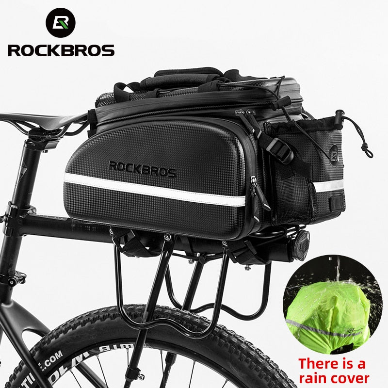 Bicycle Carrier Bag Bike Rack Bag Trunk Pannier Cycling Multifunctional Travel Bag with Rain Cover