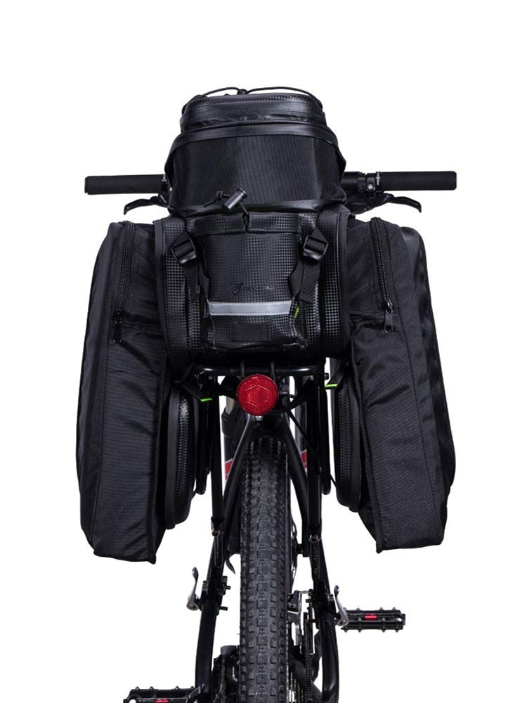 Bicycle Carrier Bag Bike Rack Bag Trunk Pannier Cycling Multifunctional Travel Bag with Rain Cover