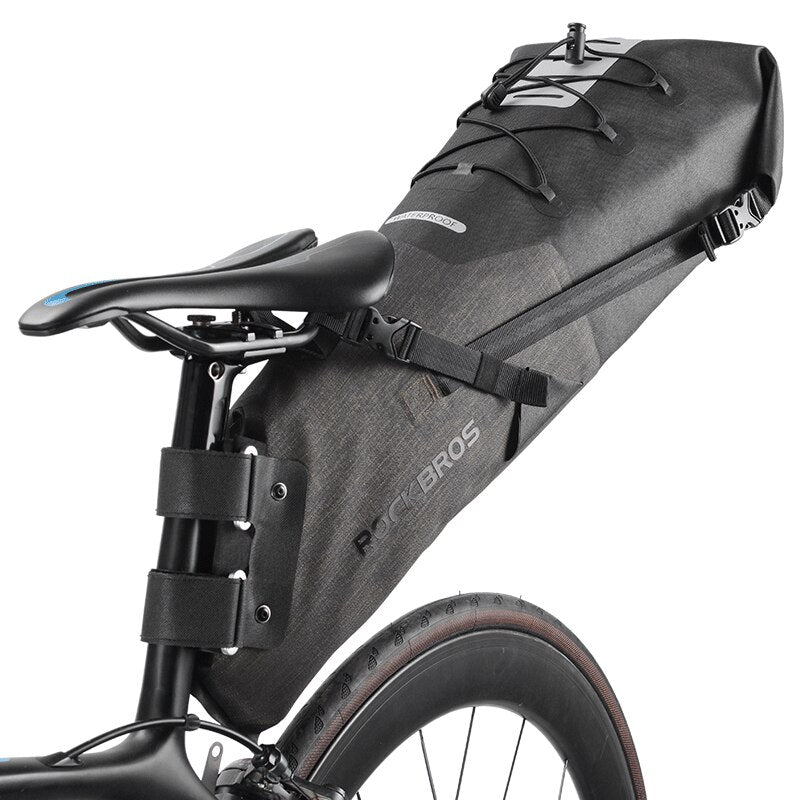 Bike Bag Waterproof Reflective 10L Large Capacity Saddle Bag Cycling Foldable Tail Rear Bag