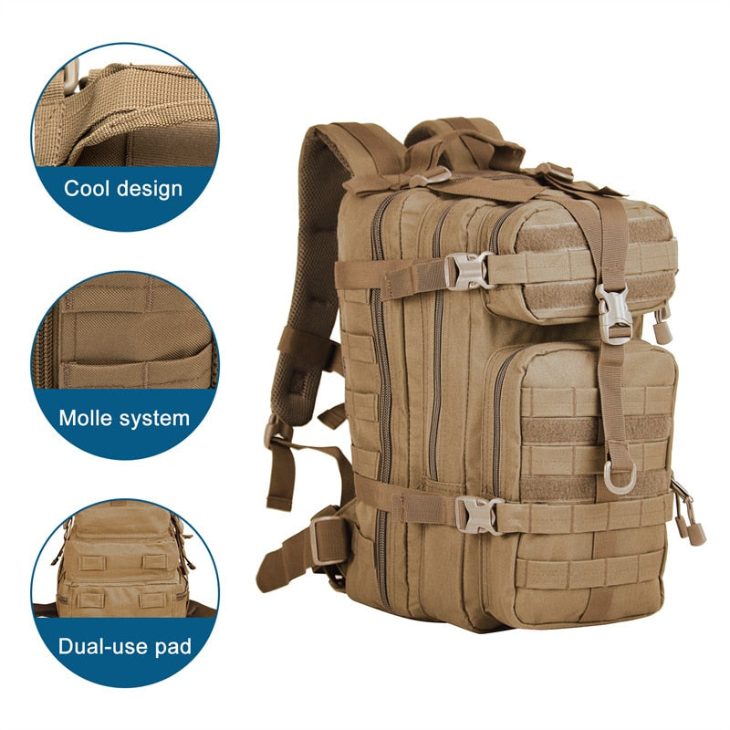 Men Army Military Tactical Backpack 1000D Polyester 3P Softback Outdoor Waterproof Rucksack