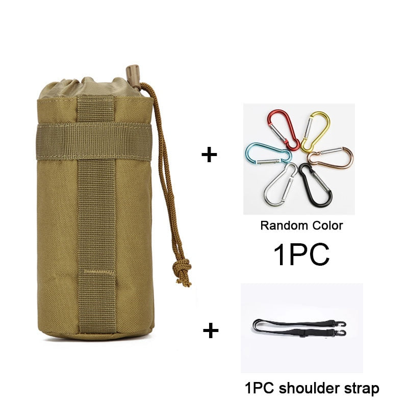 Tactical Molle Water Bottle Bag Military Outdoor Camping Hiking Drawstring Water Bottle Holder