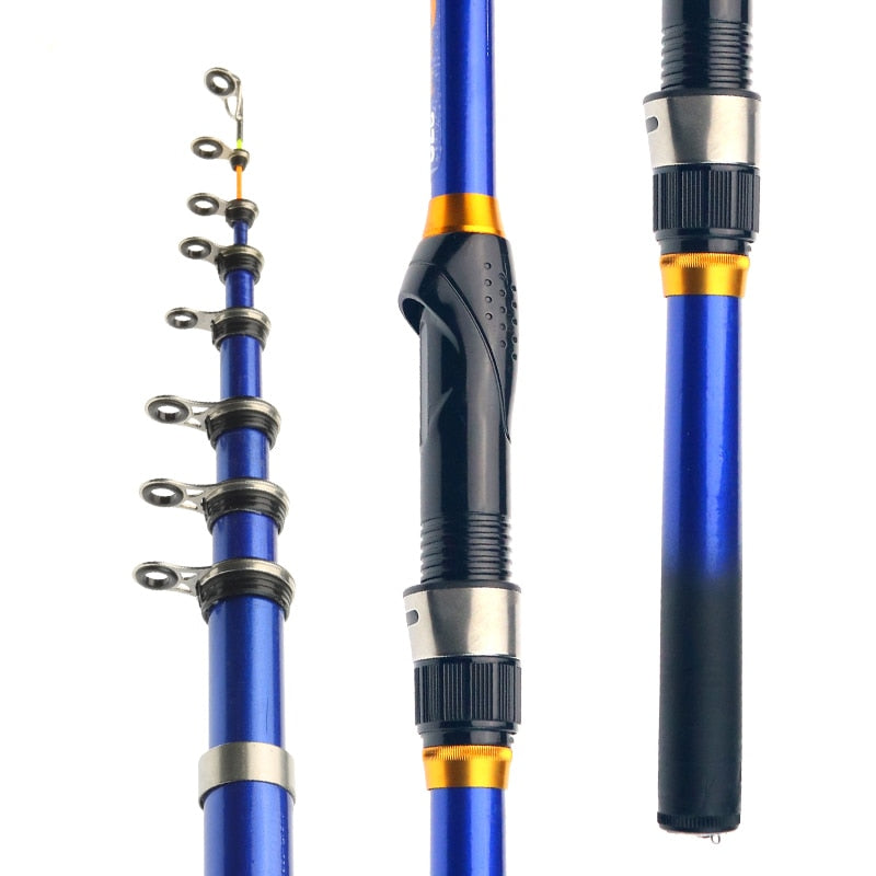 Telescopic Rock Fishing Spinning Rod 3.0M/2.7M/2.4M/2.1M /1.8M/1.5M Portable Travel UltraLight