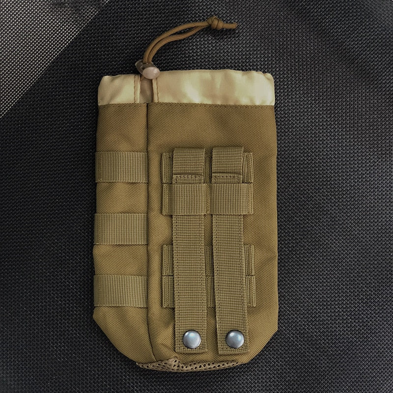 Tactical Molle Water Bottle Bag Military Outdoor Camping Hiking Drawstring Water Bottle Holder