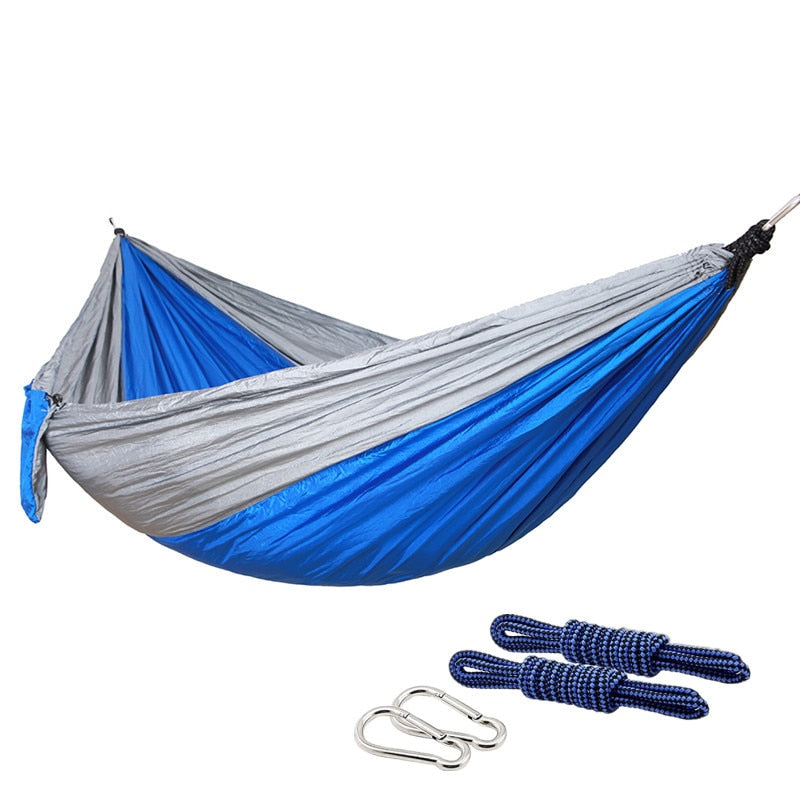 Nylon Colour Matching Hammock Outdoor Camping Ultra Light Portable Hammock for Double Person