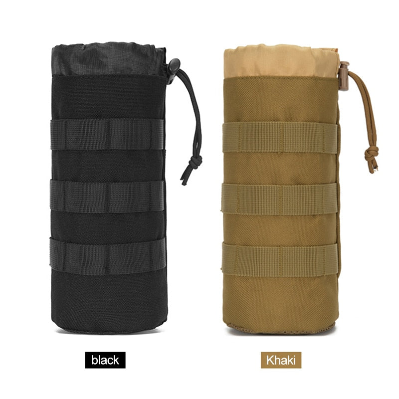 Tactical Molle Water Bottle Bag Military Outdoor Camping Hiking Drawstring Water Bottle Holder