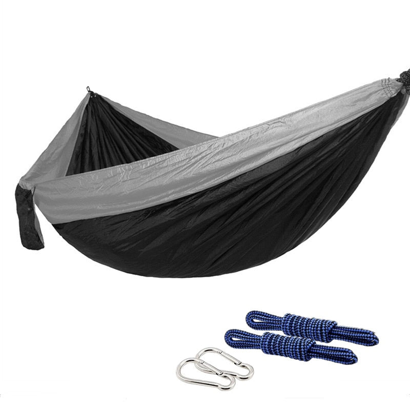 Nylon Colour Matching Hammock Outdoor Camping Ultra Light Portable Hammock for Double Person