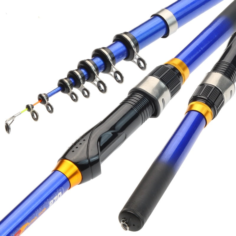 Telescopic Rock Fishing Spinning Rod 3.0M/2.7M/2.4M/2.1M /1.8M/1.5M Portable Travel UltraLight