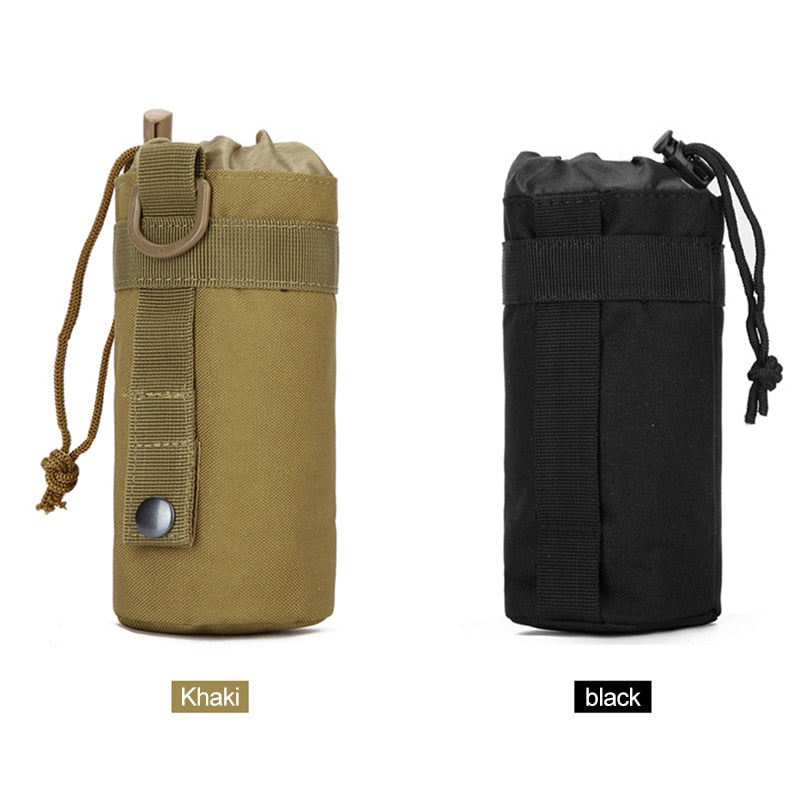 Tactical Molle Water Bottle Bag Military Outdoor Camping Hiking Drawstring Water Bottle Holder