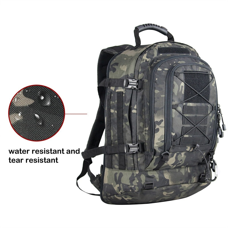 60L Military Tactical Backpack Army Molle Assault Rucksack 3P Outdoor Travel Hiking Rucksacks