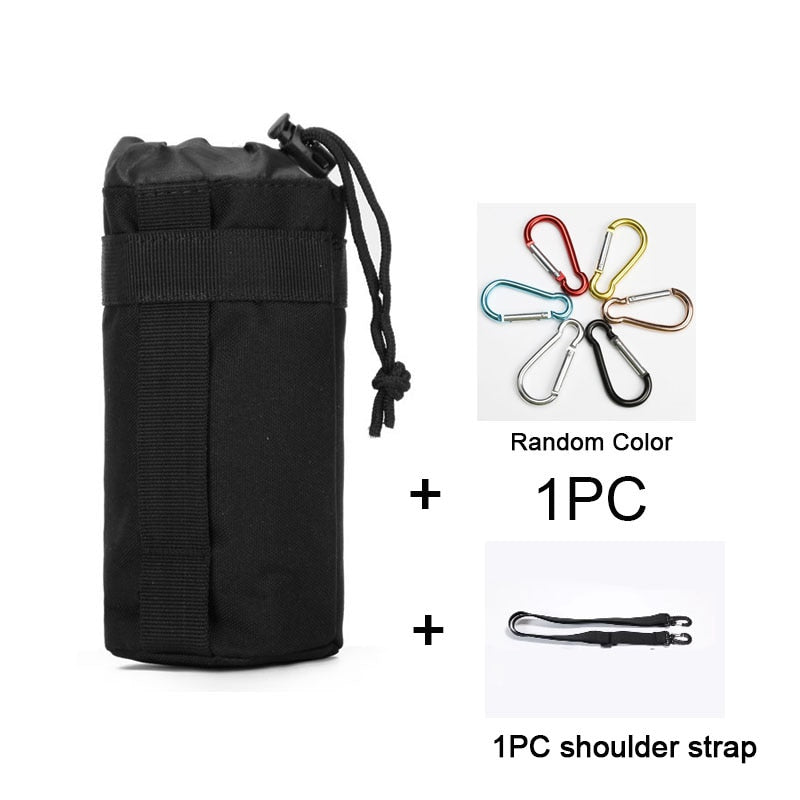 Tactical Molle Water Bottle Bag Military Outdoor Camping Hiking Drawstring Water Bottle Holder