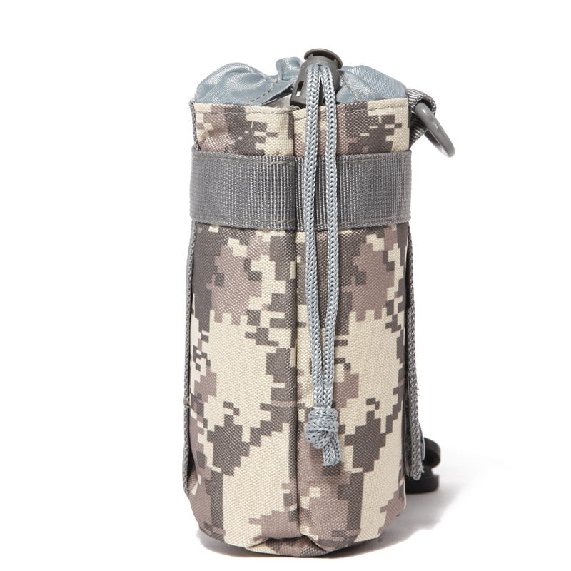 Tactical Molle Water Bottle Bag Military Outdoor Camping Hiking Drawstring Water Bottle Holder