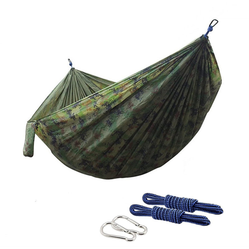 Nylon Colour Matching Hammock Outdoor Camping Ultra Light Portable Hammock for Double Person