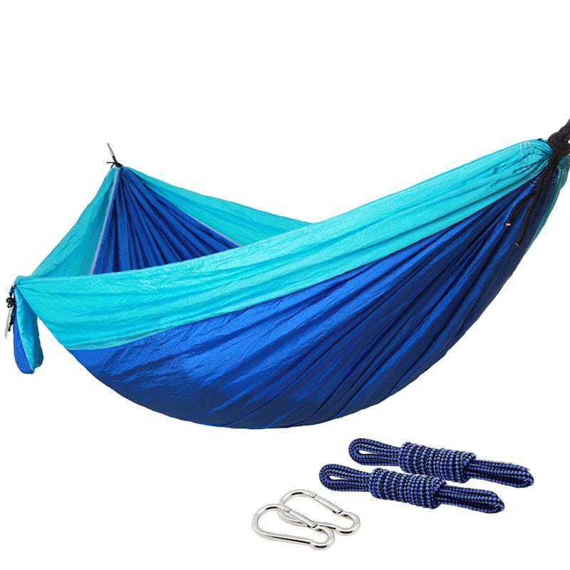 Nylon Colour Matching Hammock Outdoor Camping Ultra Light Portable Hammock for Double Person