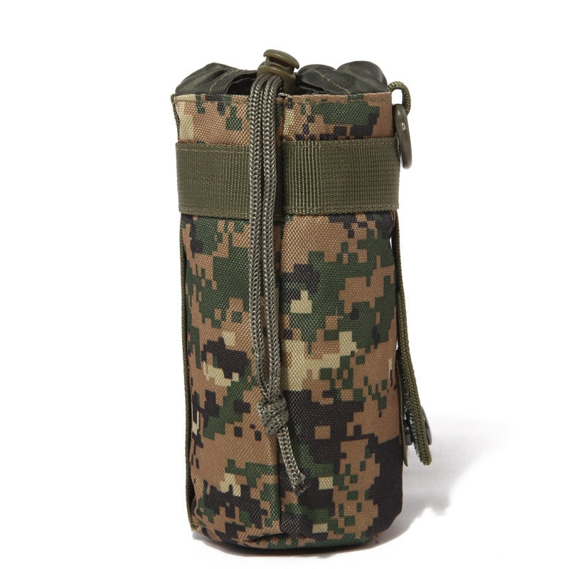 Tactical Molle Water Bottle Bag Military Outdoor Camping Hiking Drawstring Water Bottle Holder