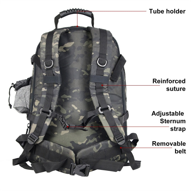 60L Military Tactical Backpack Army Molle Assault Rucksack 3P Outdoor Travel Hiking Rucksacks