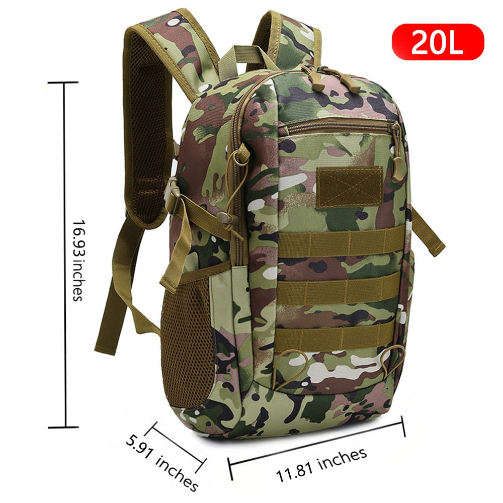 Outdoor Tactical Backpack Military Rucksacks Men 15L & 20L Waterproof Sport Travel Backpacks