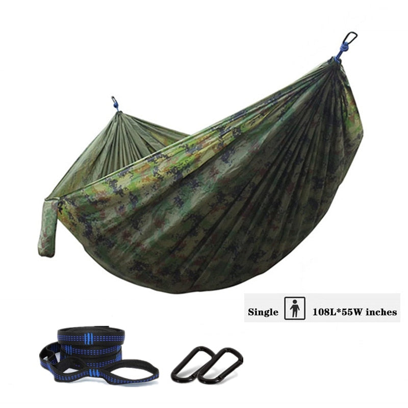 Nylon Colour Matching Hammock Outdoor Camping Ultra Light Portable Hammock for Double Person