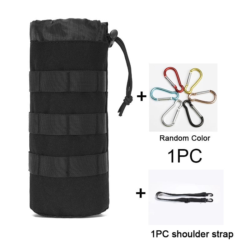 Tactical Molle Water Bottle Bag Military Outdoor Camping Hiking Drawstring Water Bottle Holder