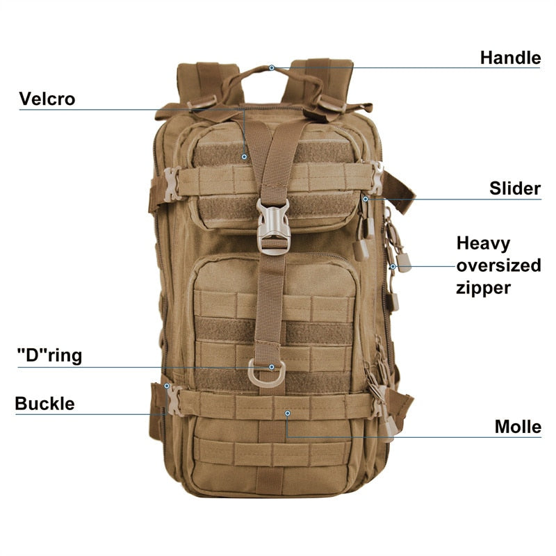 Men Army Military Tactical Backpack 1000D Polyester 3P Softback Outdoor Waterproof Rucksack