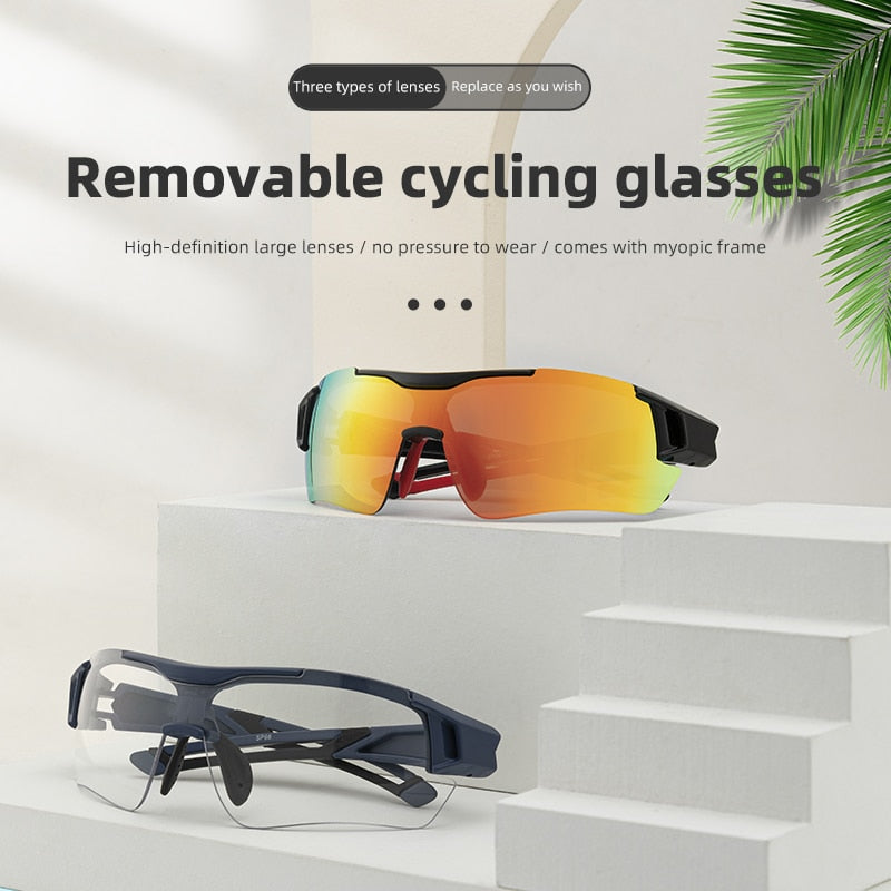 1pc New Outdoor Large Frame Sunglasses For Men, Sport Cycling Eyewear