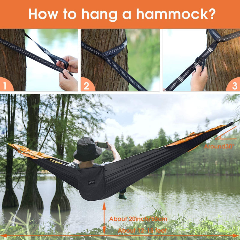 Large Camping Hammock with Mosquito Net 2 Person Pop-up Parachute Lightweight Hammocks