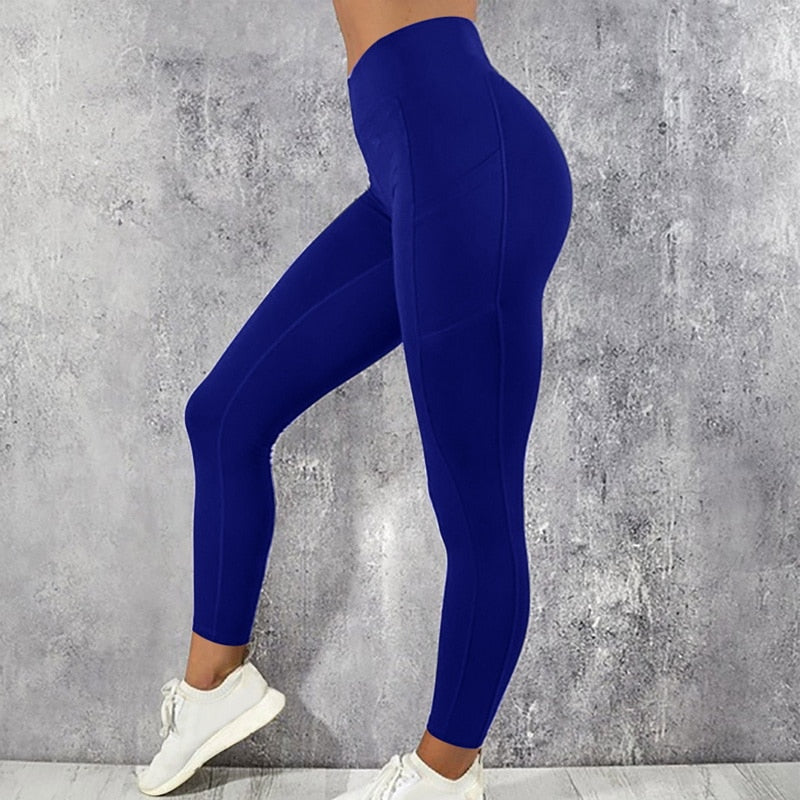 Women Seamless Yoga Pants High Waist Gym Leggings Push Up Female Fitness  Sexy Leggings Slim Workout Legging (Color : Blue, Size : XL)