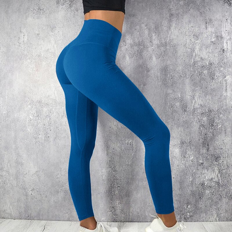 MRULIC yoga pants Women HighWaisted Sexy Skinny Leggings Sport Push Up Yoga  Pants Khaki + XL 