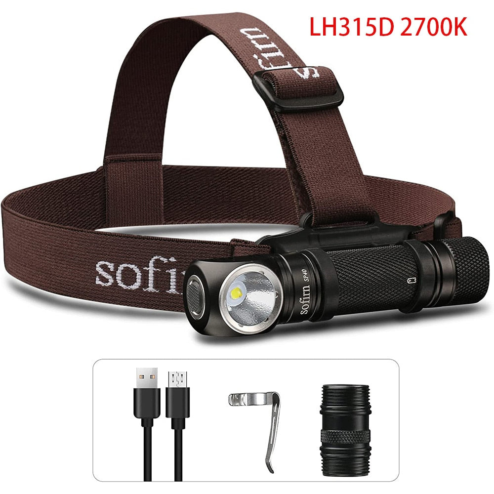 Sofirn SP40 LED Headlamp Cree XPL 1200lm 18650 USB Rechargeable Headli