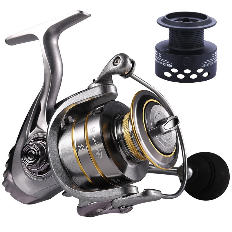 Sougayilang 13+1BB Spinning Reel with Free Spool Fishing Reel 5.1:1 5.5:1 Gear Ratio Spinning Reel Carp Fishing Reel