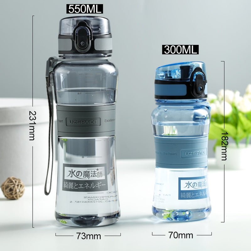 Water Bottle Protein Shaker Sport Hiking Climb Gym Plastic Bottle 350/550ML