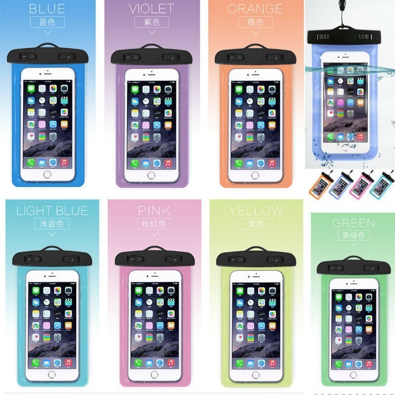 Universal Clear Mobile Phone Dry Pouch Waterproof PVC Cell Phone Bag for Swimming Diving Water