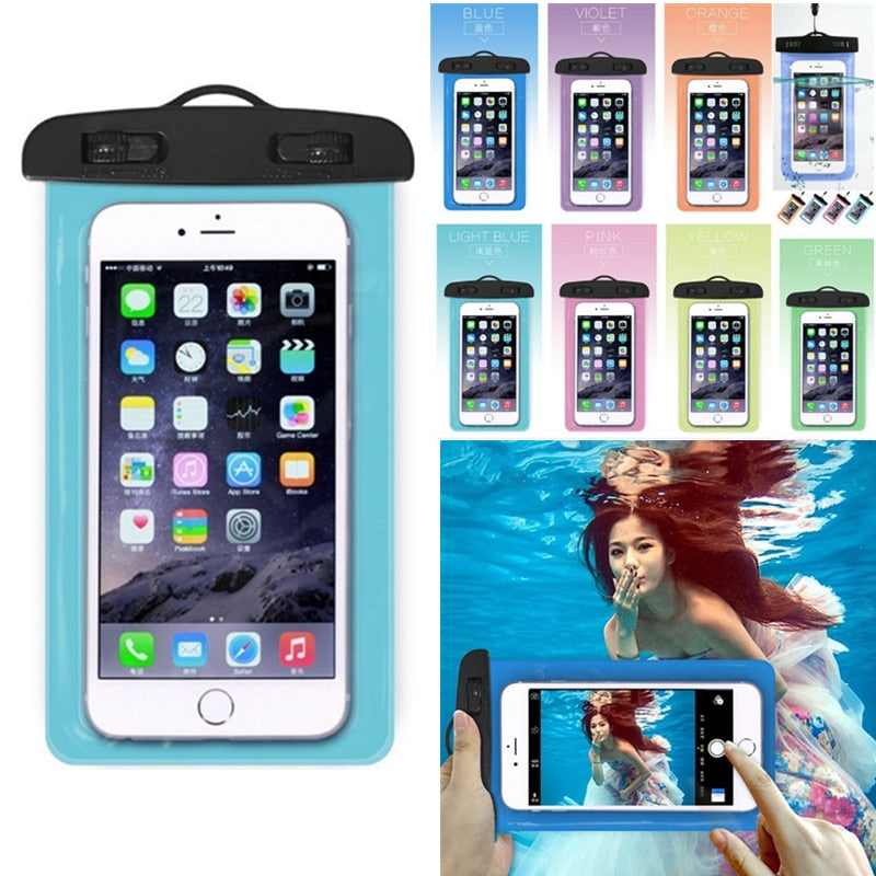 Universal Clear Mobile Phone Dry Pouch Waterproof PVC Cell Phone Bag for Swimming Diving Water