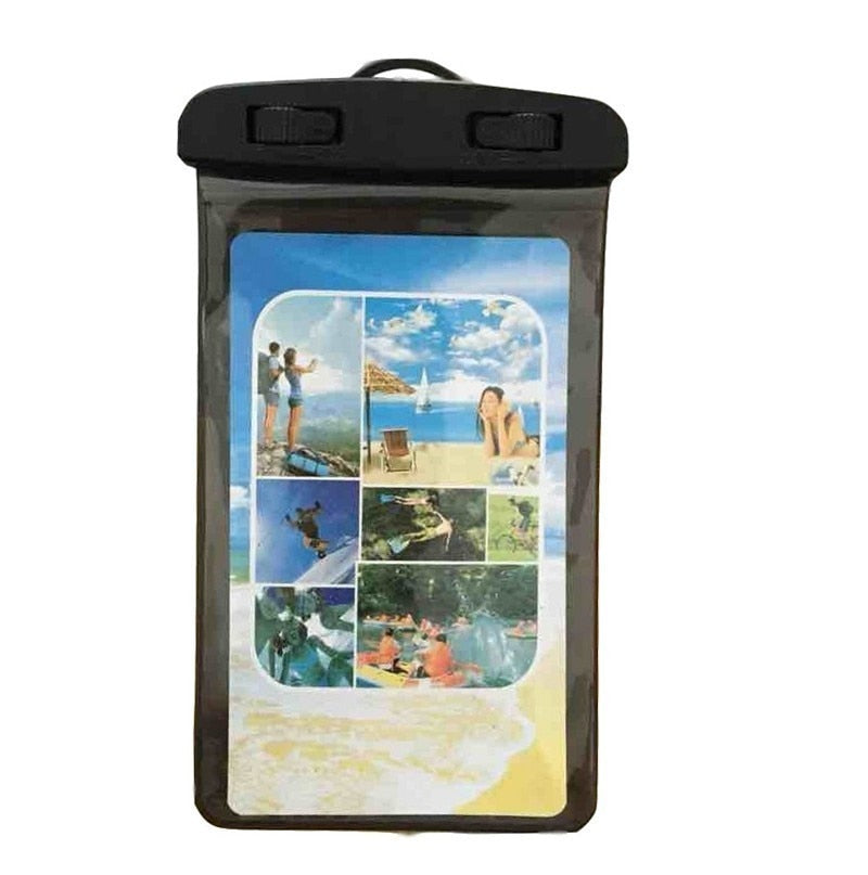 Universal Clear Mobile Phone Dry Pouch Waterproof PVC Cell Phone Bag for Swimming Diving Water